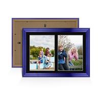 Procut Global 20X14 Purple Photo Frames For Multiple Pictures with Black Mount-Wall Hanging Collage Frame with 2 Apertures (2x) A4-Engineered Wood with Shatterproof Perspex