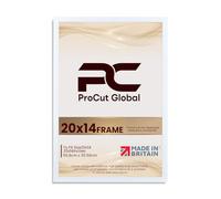 Procut Global 20X14 White Picture Frames - Sleek Wooden Photo Frame with Shatterproof Perspex for Wall or Tabletop - Perfect for Posters, Certificates, Prints-Multiple Sizes & Colors Available