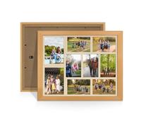 Procut Global 20X16 Country Pine Photo Frames For Multiple Pictures with Ivory Mount-Classic Collage Frame with 9 Apertures (2x) 7x5, (7x) 6x4-Engineered Wood with Shatterproof Perspex