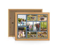 Procut Global 20X16 Country Pine Photo Frames For Multiple Pictures with Pompadour Mount-Classic Collage Frame with 9 Apertures (2x) 7x5, (7x) 6x4-Engineered Wood with Shatterproof Perspex