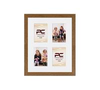 Procut Global 20x16 Dark Oak Photo Frames for Multiple Pictures with White Mount To Fit (4x) 7x5" Multi Apertures - Wall Hanging Collage Frame Ideal for Friends & Family Memories