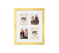 Procut Global 20x16 Gold Photo Frames for Multiple Pictures with White Mount To Fit (4x) 7x5" Multi Apertures - Wall Hanging Collage Frame Ideal for Friends & Family Memories