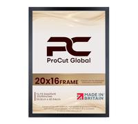Procut Global 20X16 Matt Black Picture Frames - Modern Wooden Photo Frame with Shatterproof Perspex for Wall or Tabletop - Perfect for Posters, Certificates, Prints - Sizes & Colors Available