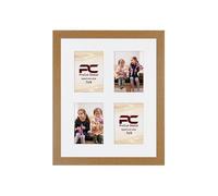 Procut Global 20x16 Oak Photo Frames for Multiple Pictures with White Mount To Fit (4x) 7x5" Multi Apertures - Wall Hanging Collage Frame Ideal for Friends & Family Memories