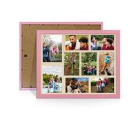 Procut Global 20X16 Pastel Pink Photo Frames For Multiple Pictures with Ivory Mount-Sleek Collage Frame with 9 Apertures (2x) 7x5, (7x) 6x4-Engineered Wood with Shatterproof Perspex