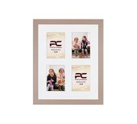 Procut Global 20x16 Rose Gold Photo Frames for Multiple Pictures with White Mount To Fit (4x) 7x5" Multi Apertures - Wall Hanging Collage Frame Ideal for Friends & Family Memories