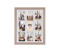 Procut Global 20x16 Rose Gold Photo Frames for Multiple Pictures with White Mount To Fit (9x) 6x4" Multi Apertures - Wall Hanging Collage Frame Ideal for Friends & Family Memories