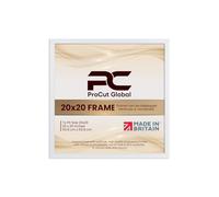 Procut Global 20x20 White Picture Frames - Classic Wooden Photo Frame with Shatterproof Perspex for Wall or Tabletop - Perfect for Posters, Certificates & Prints - Sizes & Colors Available