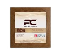 Procut Global 20X20CM Dark Oak Picture Frames - Modern Wooden Photo Frame with Shatterproof Perspex for Wall or Tabletop - Perfect for Posters, Certificates, Prints - Sizes & Colors Available