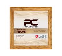 Procut Global 20x20CM Oak Picture Frames - Classic Wooden Photo Frame with Shatterproof Perspex for Wall or Tabletop - Perfect for Posters, Certificates & Prints - Sizes & Colors Available