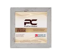 Procut Global 20X20CM White Rustic Picture Frames - Modern Wooden Photo Frame with Shatterproof Perspex for Wall or Tabletop - Perfect for Posters, Certificates, Prints - Sizes & Colors Available