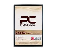 Procut Global 24X16 Black Picture Frames - Sleek Wooden Photo Frame with Shatterproof Perspex for Wall or Tabletop - Perfect for Posters, Certificates, Prints-Multiple Sizes & Colors Available