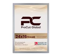 Procut Global 24X16 Silver Picture Frames - Modern Wooden Photo Frame with Shatterproof Perspex for Wall or Tabletop - Perfect for Posters, Certificates, Prints - Sizes & Colors Available