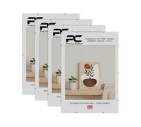 Procut Global 24X18 Clip Frames (Pack of 4) - Frameless Perspex Wall-Mount Display for Posters, Pictures, Photos & Certificates - Lightweight & Shatterproof - Available in Sizes and Sets