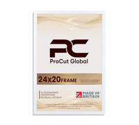 Procut Global 24X20 White Picture Frames - Sleek Wooden Photo Frame with Shatterproof Perspex for Wall or Tabletop - Perfect for Posters, Certificates, Prints-Multiple Sizes & Colors Available