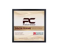 Procut Global 24X24 Black Picture Frames - Modern Wooden Photo Frame with Shatterproof Perspex for Wall or Tabletop - Perfect for Posters, Certificates, Prints - Sizes & Colors Available