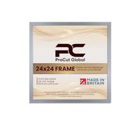 Procut Global 24X24 Silver Picture Frames - Modern Wooden Photo Frame with Shatterproof Perspex for Wall or Tabletop - Perfect for Posters, Certificates, Prints - Sizes & Colors Available