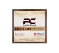 Procut Global 24X24 Walnut Picture Frames - Modern Wooden Photo Frame with Shatterproof Perspex for Wall or Tabletop - Perfect for Posters, Certificates, Prints - Sizes & Colors Available