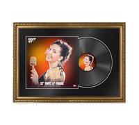Procut Global 25X17" Gold Vinyl Record Frame for 12 Inch LP Cover & Disc - Ornate Display Photo Frame with Overlapped Design - Engineered Wood, Shatterproof Perspex - Black Mount