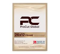 Procut Global 26x12 Light Oak Picture Frames - Modern Photo Frame with Shatterproof Perspex for Wall or Tabletop - Ideal for Posters, Certificates & Print-Sizes A1 to A5 & 4x4 to 100x70cm Available