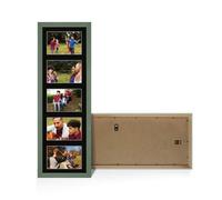Procut Global 26x8" Classic Green Photo Frame For Multiple Pictures | Black Mount with 5 Apertures to Fit 6x4" Photos, Multi Aperture Collage Frame for Friends & Family Photos - Wall Hanging