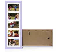 Procut Global 26X8 Purple Photo Frames For Multiple Pictures with White Mount-Modern Collage Frame with 5 Apertures (5x) 6X4-Engineered Wood with Shatterproof Perspex