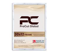 Procut Global 30X12 White Rustic Picture Frames - Modern Wooden Photo Frame with Shatterproof Perspex for Wall or Tabletop - Perfect for Posters, Certificates, Prints - Sizes & Colors Available