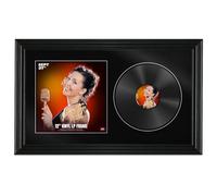 Procut Global 30x17" Black Vinyl Record Frame for 12 Inch LP Cover & Disc - Display Swept Photo Frame - Engineered Wood with Shatterproof Perspex - Music Lover Gift - Black Mount