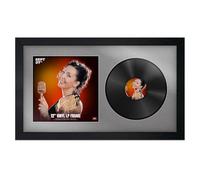 Procut Global 30x17" Black Vinyl Record Frame for 12 Inch LP Cover & Disc - Premium Display Modern Photo Frame - Engineered Wood with Shatterproof Perspex - Music Lover Gift - Silver Mount