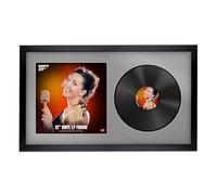 Procut Global 30x17" Black Vinyl Record Frame for 12 Inch LP Cover & Disc - Premium Display Sleek Photo Frame - Engineered Wood with Shatterproof Perspex - Music Lover Gift - Silver Mount