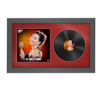 Procut Global 30x17" Dark Grey Vinyl Record Frame for 12 Inch LP Cover & Disc - Premium Display Classic Photo Frame - Engineered Wood with Shatterproof Perspex - Music Lover Gift - Crimson Mount