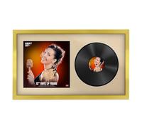 Procut Global 30x17" Gold Vinyl Record Frame for 12 Inch LP Cover & Disc - Premium Display Sleek Photo Frame - Engineered Wood with Shatterproof Perspex - Music Lover Gift - Ivory Mount