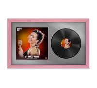 Procut Global 30x17" Pink Vinyl Record Frame for 12 Inch LP Cover & Disc - Premium Display Modern Photo Frame - Engineered Wood with Shatterproof Perspex - Music Lover Gift - Silver Mount