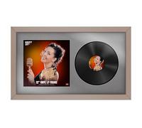 Procut Global 30x17" Rose Gold Vinyl Record Frame for 12 Inch LP Cover & Disc - Premium Display Modern Photo Frame - Engineered Wood with Shatterproof Perspex - Music Lover Gift - Silver Mount