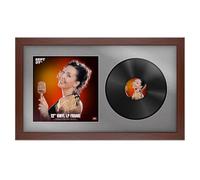 Procut Global 30x17" Rose Wood Vinyl Record Frame for 12 Inch LP Cover & Disc - Premium Display Modern Photo Frame - Engineered Wood with Shatterproof Perspex - Music Lover Gift - Silver Mount