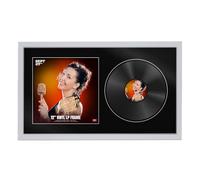 Procut Global 30x17" Silver Vinyl Record Frame for 12 Inch LP Cover & Disc - Premium Display Sleek Photo Frame - Engineered Wood with Shatterproof Perspex - Music Lover Gift - Black Mount