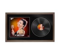 Procut Global 30x17" Walnut Vinyl Record Frame for 12 Inch LP Cover & Disc - Premium Display Sleek Photo Frame - Engineered Wood with Shatterproof Perspex - Music Lover Gift - Black Mount