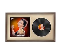 Procut Global 30x17" Walnut Vinyl Record Frame for 12 Inch LP Cover & Disc - Premium Display Sleek Photo Frame - Engineered Wood with Shatterproof Perspex - Music Lover Gift - Ivory Mount