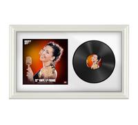 Procut Global 30x17" White Vinyl Record Frame for 12 Inch LP Cover & Disc - Display Swept Photo Frame - Engineered Wood with Shatterproof Perspex - Music Lover Gift - White Mount