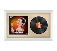 Procut Global 30x17" White Vinyl Record Frame for 12 Inch LP Cover & Disc - Display Swept Photo Frame - Engineered Wood with Shatterproof Perspex - Music Lover Gift - Ivory Mount