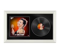 Procut Global 30x17" White Vinyl Record Frame for 12 Inch LP Cover & Disc - Display Swept Photo Frame - Engineered Wood with Shatterproof Perspex - Music Lover Gift - Black Mount