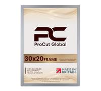 Procut Global 30X20 Silver Picture Frames - Modern Wooden Photo Frame with Shatterproof Perspex for Wall or Tabletop - Perfect for Posters, Certificates, Prints - Sizes & Colors Available