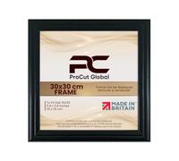 Procut Global 30x30CM Black Picture Frames - Classic Wooden Photo Frame with Shatterproof Perspex for Wall or Tabletop - Perfect for Posters, Certificates & Prints - Sizes & Colors Available