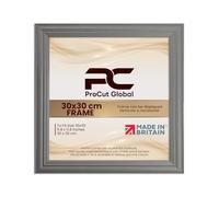 Procut Global 30x30CM Dark Grey Picture Frames - Classic Wooden Photo Frame with Shatterproof Perspex for Wall or Tabletop - Perfect for Posters, Certificates & Prints - Sizes & Colors Available