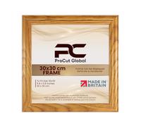 Procut Global 30x30CM Oak Picture Frames - Classic Wooden Photo Frame with Shatterproof Perspex for Wall or Tabletop - Perfect for Posters, Certificates & Prints - Sizes & Colors Available