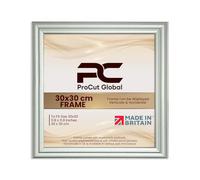 Procut Global 30x30CM Silver Picture Frames - Classic Wooden Photo Frame with Shatterproof Perspex for Wall or Tabletop - Perfect for Posters, Certificates & Prints - Sizes & Colors Available