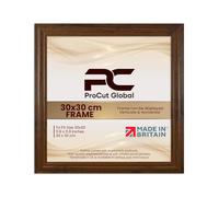 Procut Global 30x30CM Walnut Picture Frames - Classic Wooden Photo Frame with Shatterproof Perspex for Wall or Tabletop - Perfect for Posters, Certificates & Prints - Sizes & Colors Available