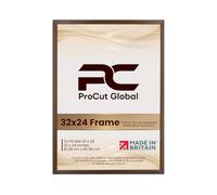 Procut Global 32x24 Walnut Picture Frames - Classic Wooden Photo Frame with Shatterproof Perspex for Wall or Tabletop - Perfect for Posters, Certificates & Prints - Sizes & Colors Available
