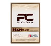 Procut Global 36X24 Dark Oak Picture Frames - Modern Wooden Photo Frame with Shatterproof Perspex for Wall or Tabletop - Perfect for Posters, Certificates, Prints - Sizes & Colors Available