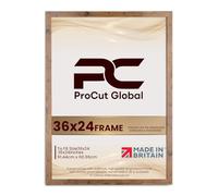 Procut Global 36X24 Rustic Oak Picture Frames - Modern Wooden Photo Frame with Shatterproof Perspex for Wall or Tabletop - Perfect for Posters, Certificates, Prints - Sizes & Colors Available